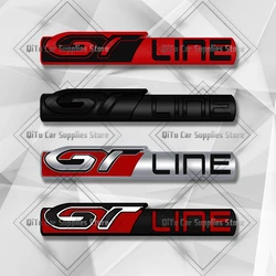 Zinc Alloy GT Line Badge Car Body Trunk Emblem 3D Grille Sticker For Peugeot 308 408 208 307 RCZ 206 106 107 3008 4008 5008 2008