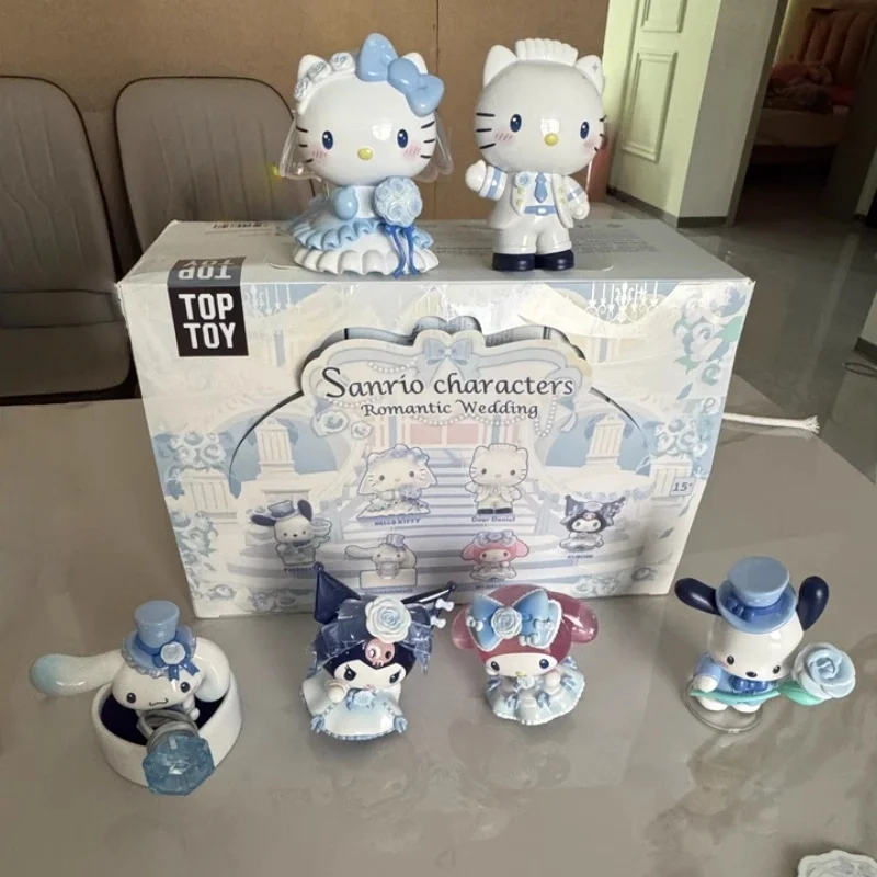 

2025 New Genuine Sanrio Characteers Romantic Wedding Series Blind Box Collectible Figures Cool Kuromi Kitty Cat Trendy Toys Gift