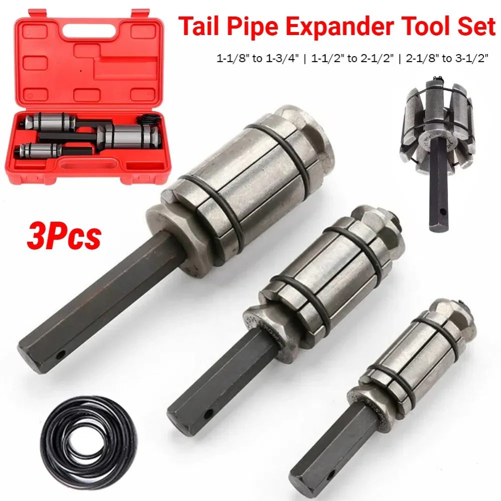 

3Pcs Exhaust Pipe Expander Tool Set 1-1/18 Inch To 3-1/2 Inch Car Exhaust Muffler Tail Pipe Expander Spreader for Car Motorcycle