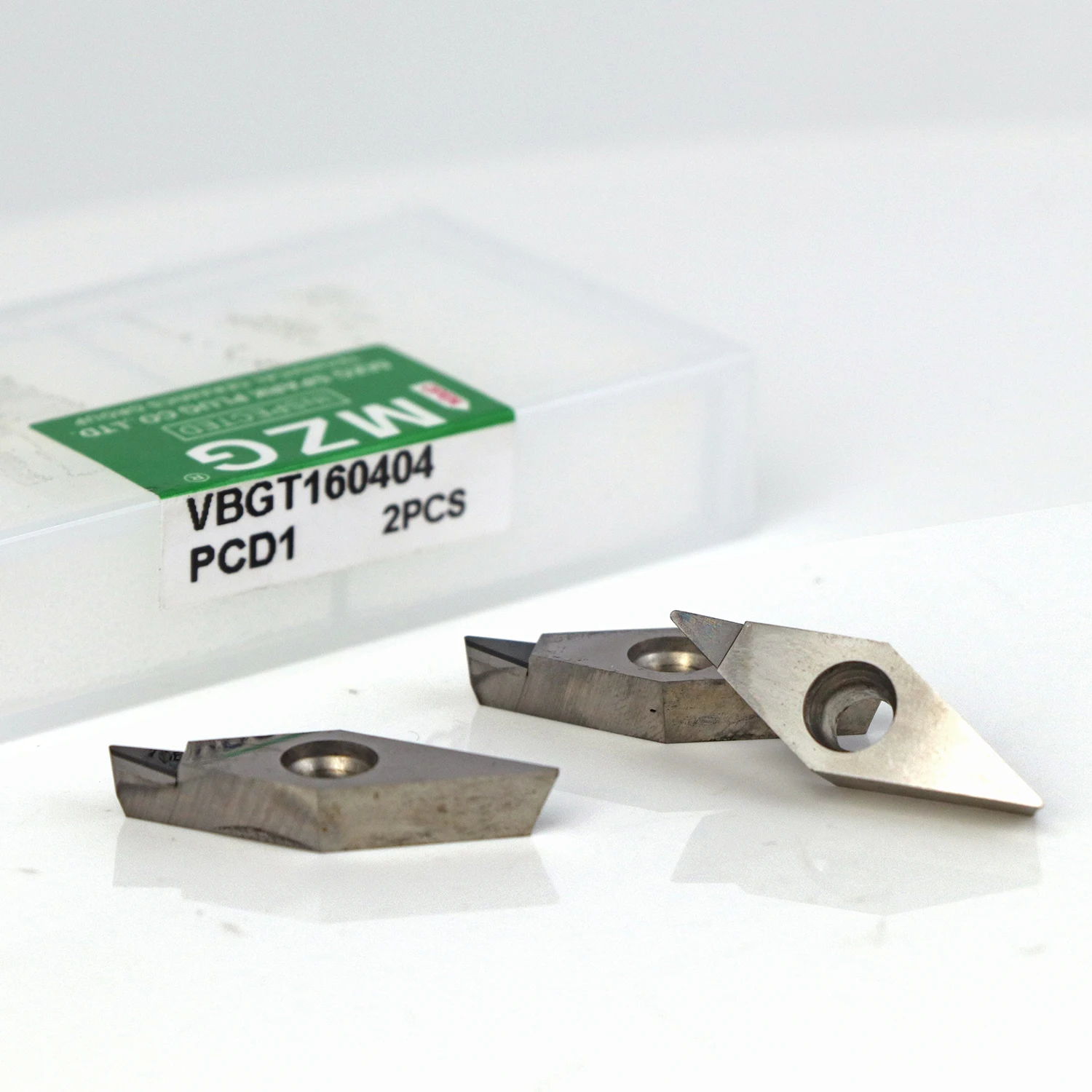 MZG 1pcs PCD CBN Diamond Insert VBGT110304 VBGT160402 VBGT160404 VBGT160408 Turning Blade CNC Metal Lathe Turning Cutter VBGT