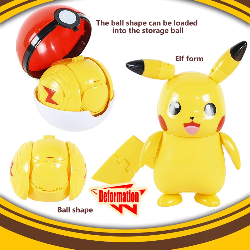 Pokemon Transform Poké Ball Pikachu Pokeball Charizard Bulbasaur Figuren Spielzeug Ornamente Mewtwo Gengar Modellpuppe Kindergeschenke – Detail 8