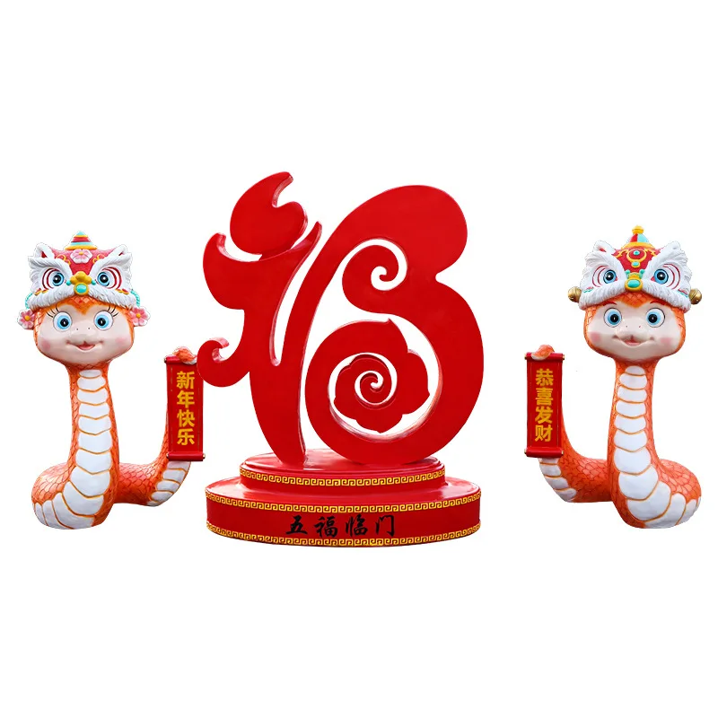

2025 New Year's Realistic Snake Fiberglass Sculpture Spring Festival New Year's Day Outdoor Garden Scenic Area