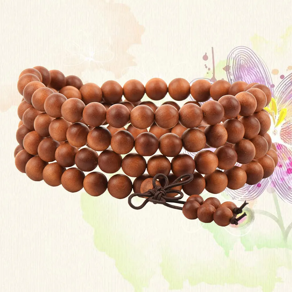 

108 Beads Sandalwood Bracelet Handmade Fashion Simple Stylish Chic Gift for Women Men Friendship Daily Party Graduation