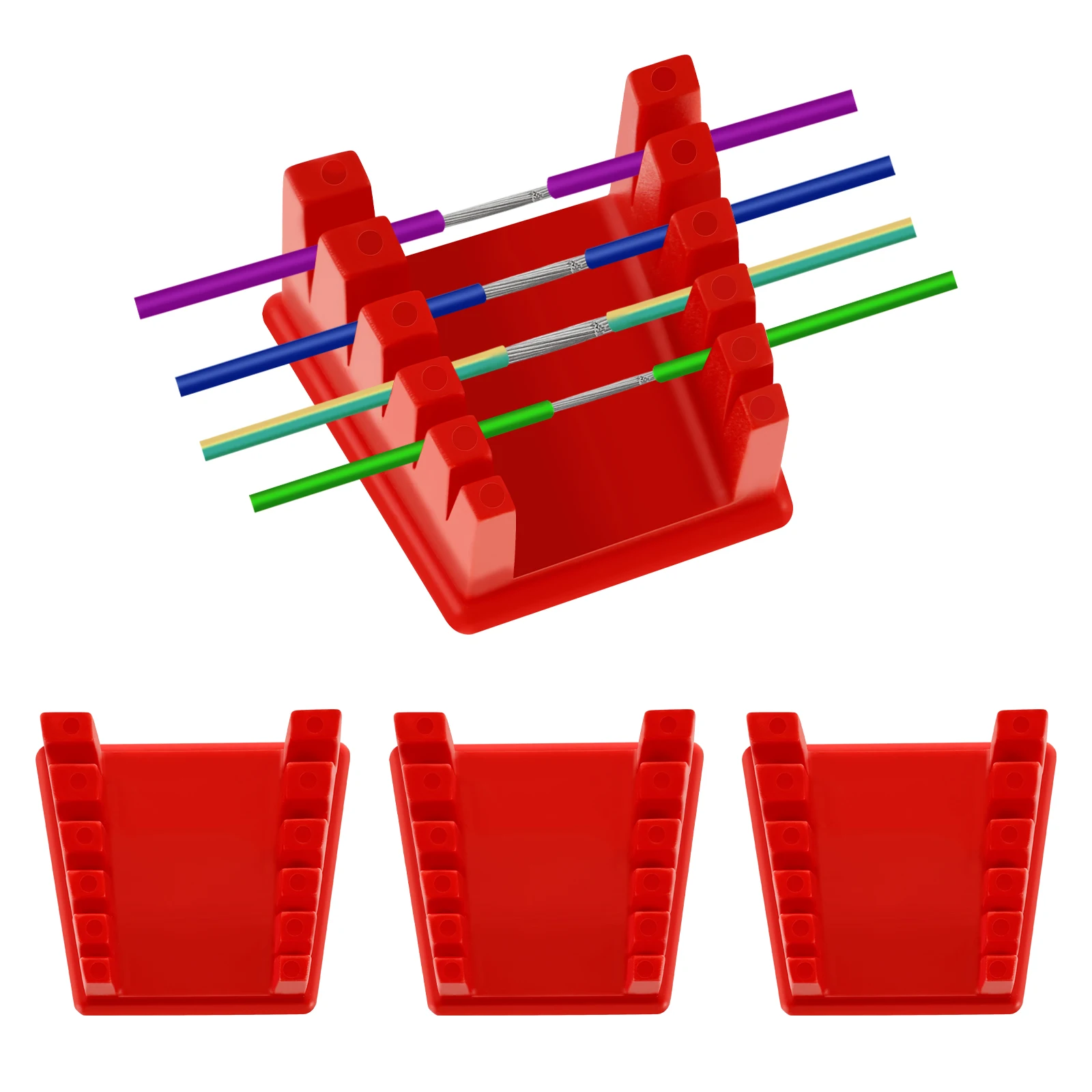 Soporte de abrazadera de alambre para estación de soldadura, soporte de soldador para cables de 32AWG a 12AWG para electricista, 4 Uds.