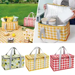 Picnic Bag Portable Thermal Insulated Cooler Box Large Outdoor Camping Lunch Bag Outdoor Waterproof  Thickened Aluminum Film Box