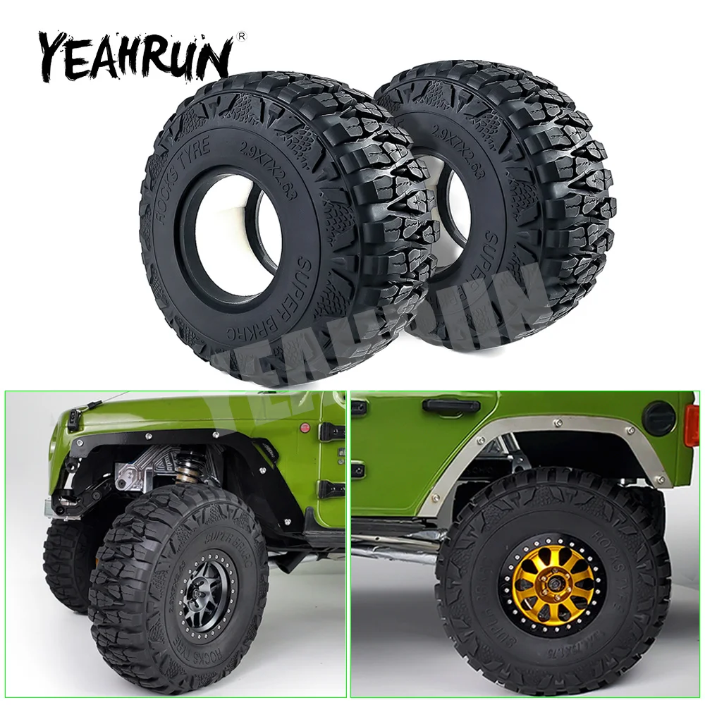 

YEAHRUN 2.9inch 180*70mm Beadlock Wheel Tires for Axial SCX6 AXI05000 JLU Wrangler 1/6 RC Crawler Car Shell Body Parts