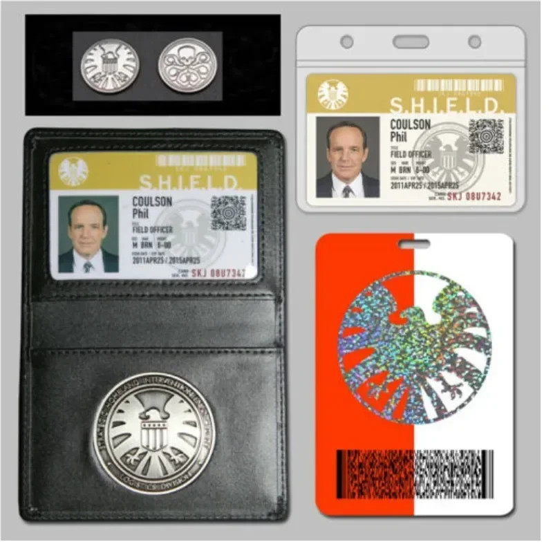 Agents of Shield Badge ID Card Holder Wallet Cosplay Prop Phil Coulson's ID Cards Lanyard Hydra Coin Gift for Husband Boyfriend