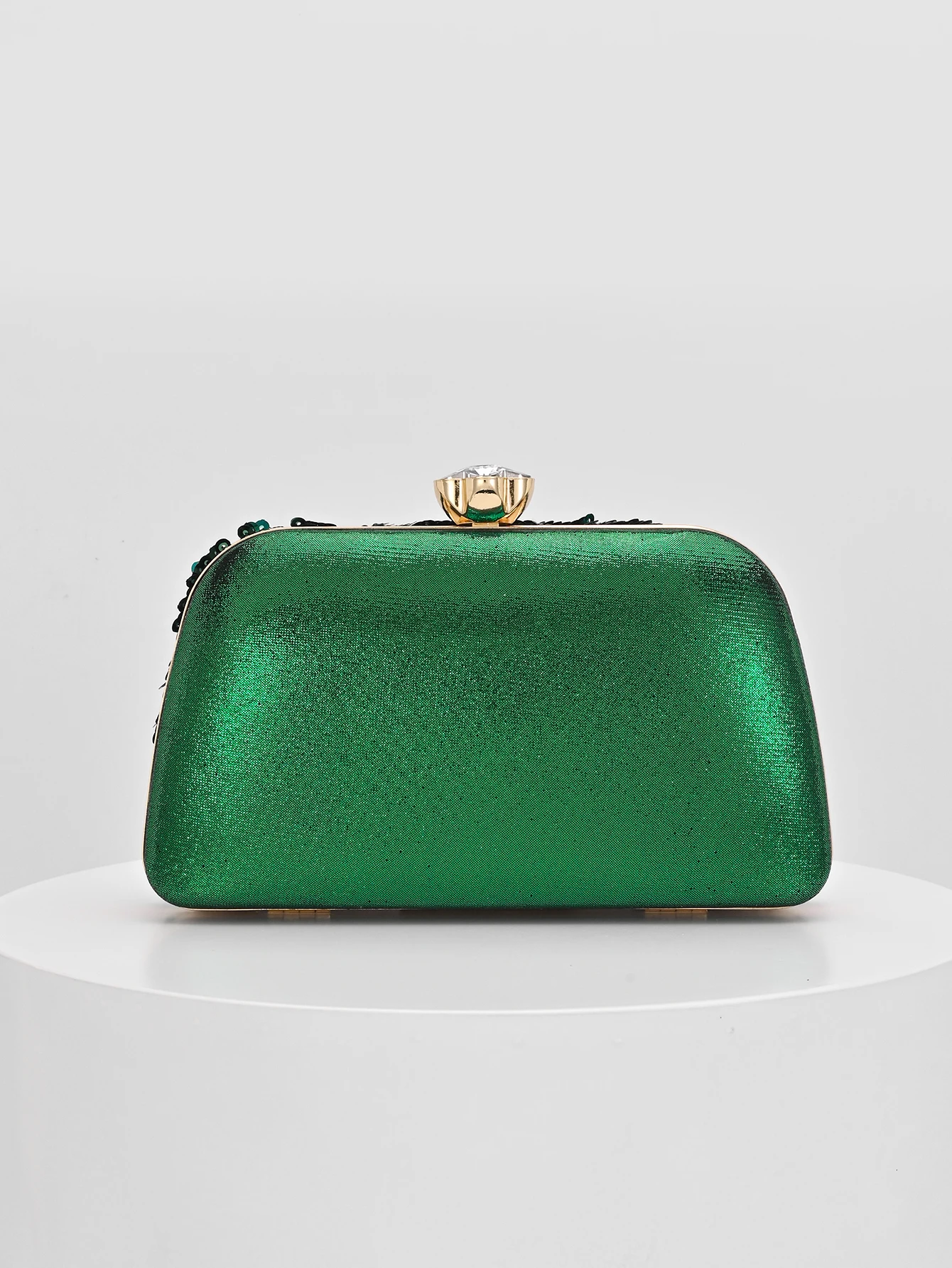Elegant Shiny Multi-Color Leaf & Floral Patchwork Crossbody Clutch Bag, Vintage Chain Strap Evening Bag, Mini Square Box Handbag