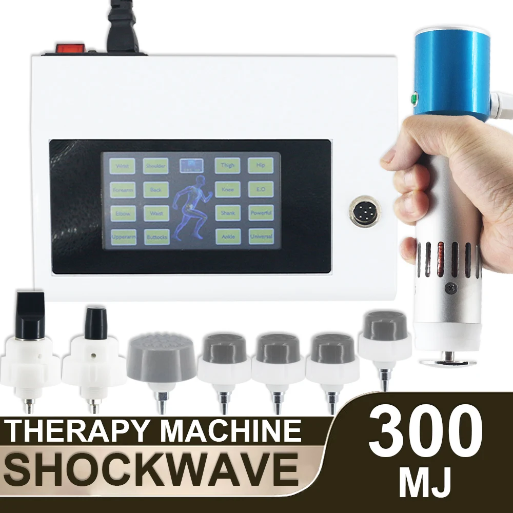 ﻿ ﻿ 300MJ Shockwave Therapy Machine High Energy Easy Operation Treat Tennis Elbow Injuries Body Relaxation Deep Massage Shock Wa