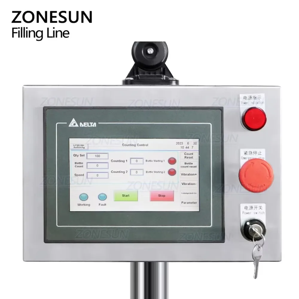ZONESUN ZS-FAL180B6 Full Automatic Candy Granule Double Head 16 Channel Counting Filling Capping Labeling Machine