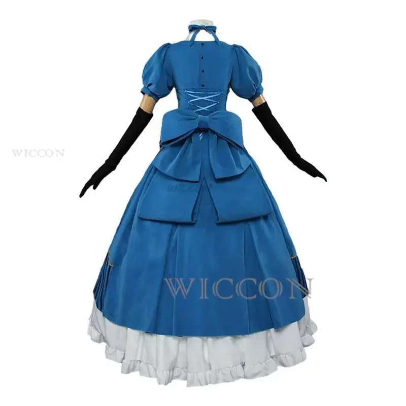 Anime Kuroshitsuji: Book of The Atlantic Black Butler Elizabeth Ethel Cordelia Midford Cosplay Costume Wig Dress Woman Party Set