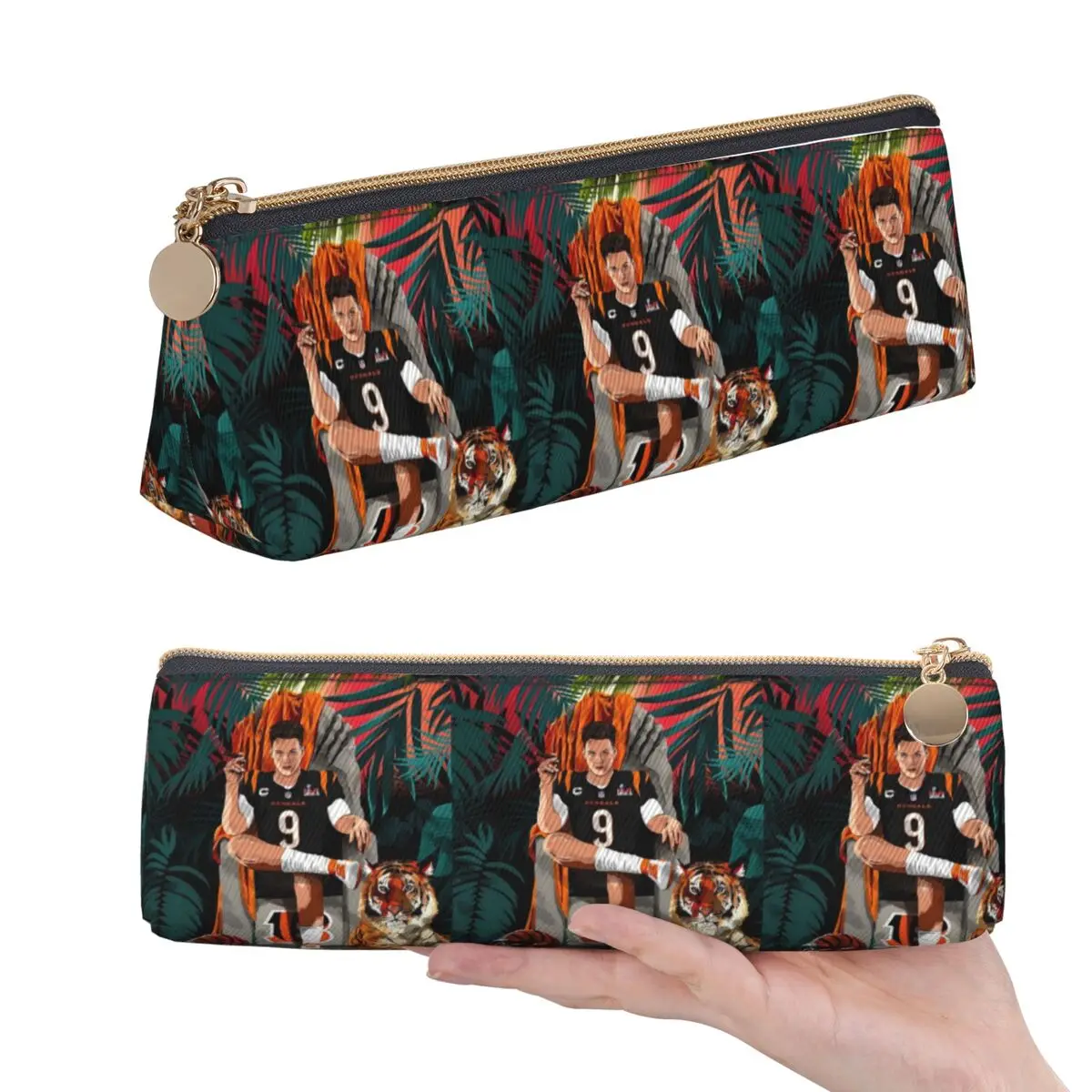 Joe Burrow Bengals 1 Federmäppchen für Jungen und Mädchen, Geschenke, Stiftbox, Bleistiftbeutel, Schreibwaren, Stifthalter, Tasche