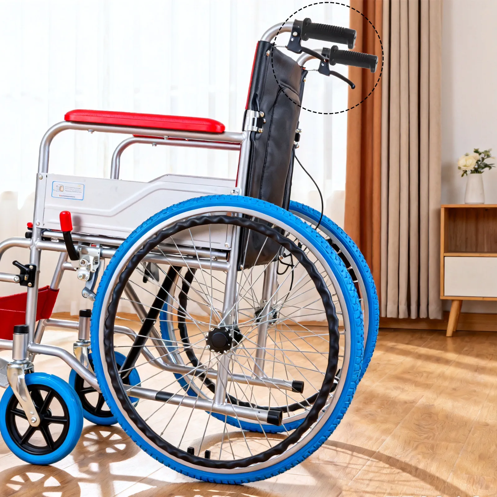

4Pcs Wheelchair Handle Grip Covers Anti-Slip Soft Cushioned Replacement Brake Handle Sleeve Walker Rollator Transport Chair