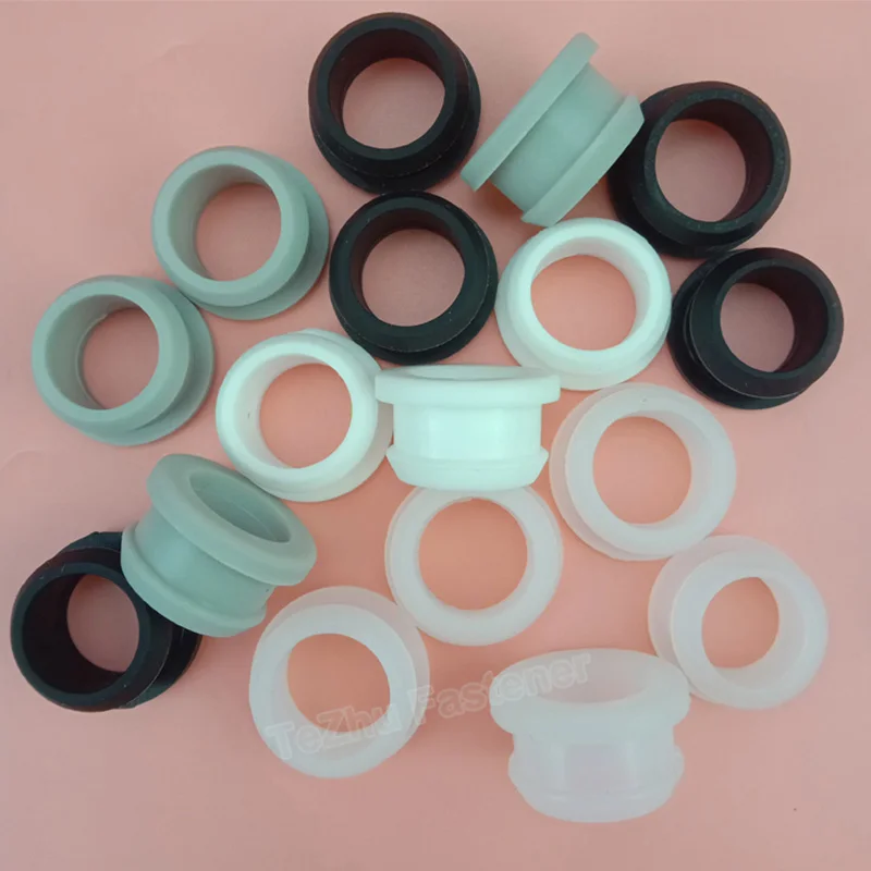 4.5mm to 50.6mm Silicone Rubber Snap-on Grommet Hole Plugs End Caps Bung Wire Cable Protect Bush Black/White/Transparent