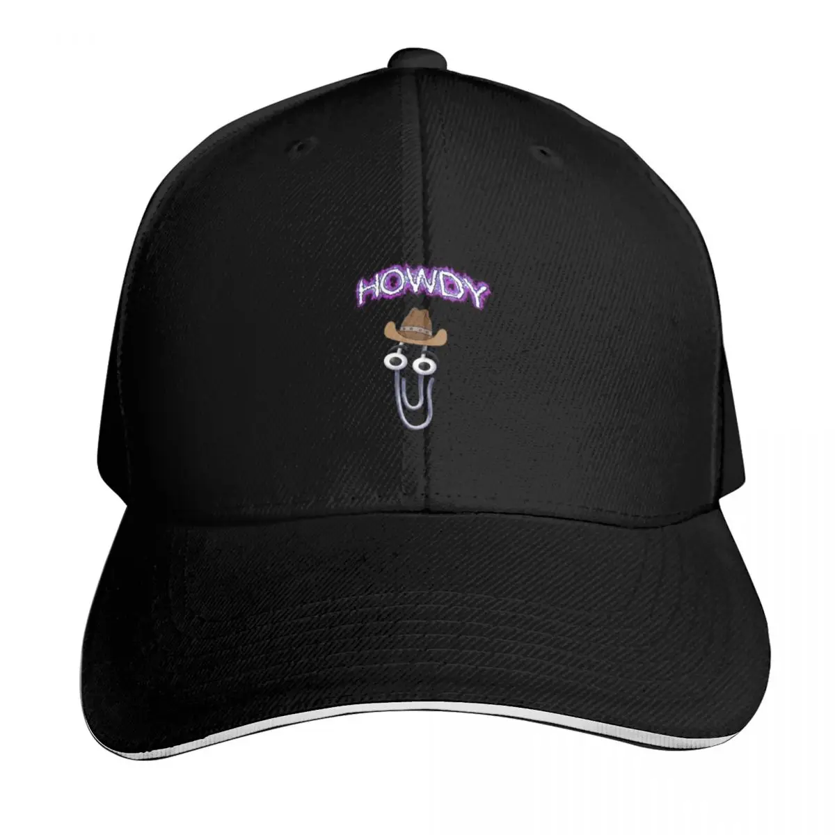 Cowboy Clippy Baseball Cap Cotton Twill Breathable Contrast Two Tone Brim Snapback Flat Bill