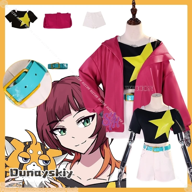 

Sakuya Rena Косплей BEATT Аниме Костюм BREAKK {Hemera} Модная панк-куртка Y2K Футболка со звездным узором Шорты Хэллоуин Вечеринка Cos