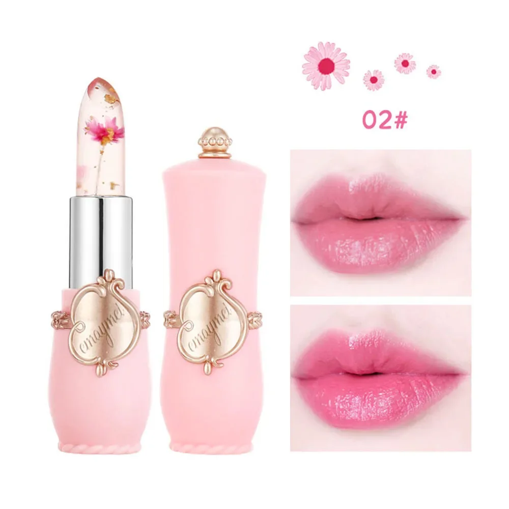 6-teiliges Make-up-Lippenstift-Set, trockene Blume, Gelee, kristallklar, langlebig, feuchtigkeitsspendende Lippen, Farbwechsel, rosa Lipgloss, Kosmetik – Detail 5