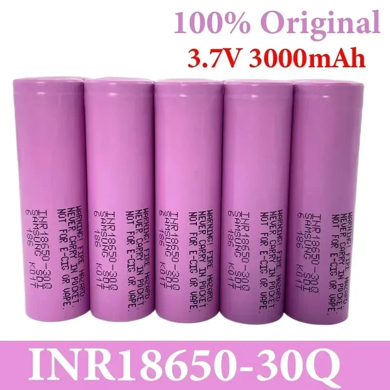 3.7V 3000mah INR18650-30Q 20A Rechargeable Lithium Ion Battery Replacement External Battery for Screwdriver 18650 Battery