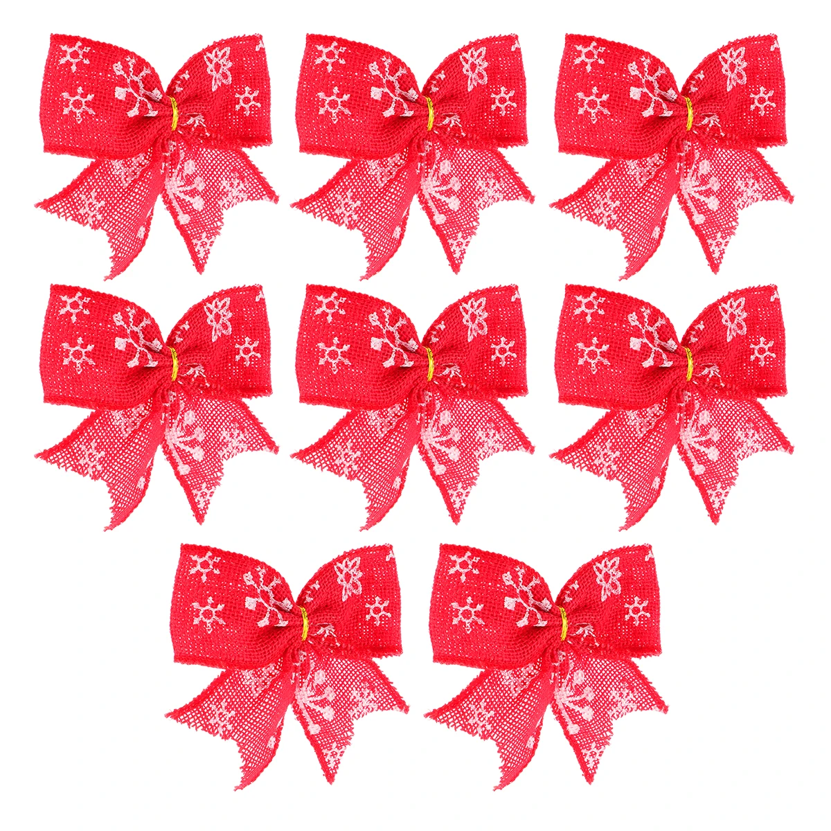 

8 Pcs Snowflake Bow Bow naments Burlap Linen Christmas Decorations Gifts Wedding Tree Pendant Lightweight Durable