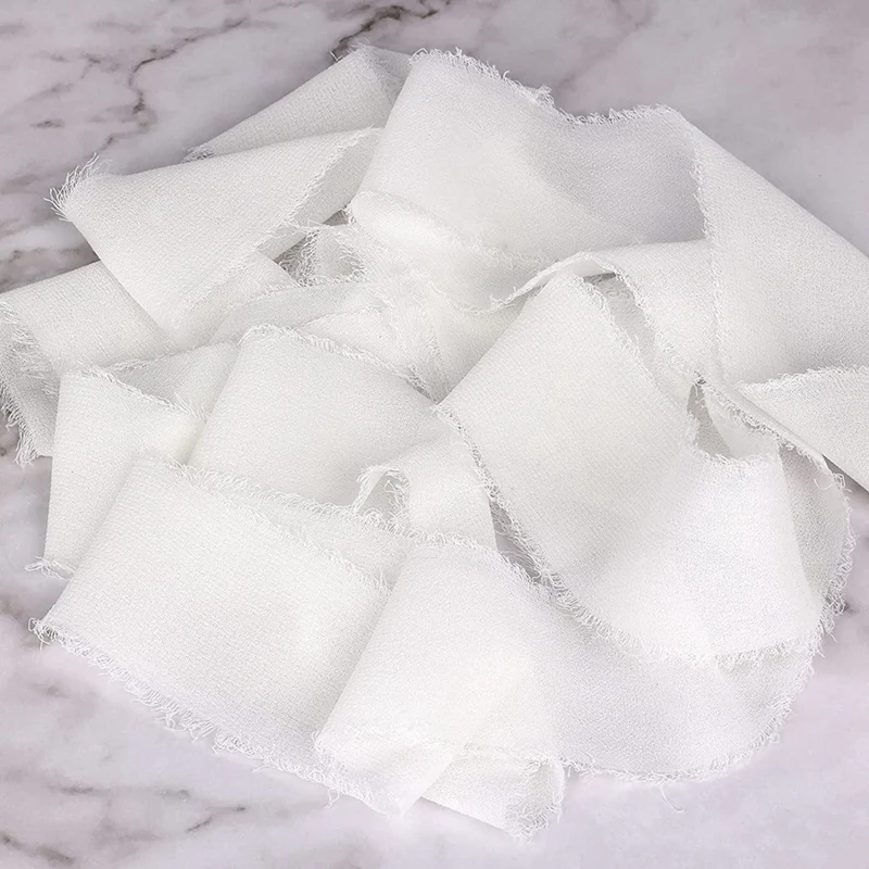 6PCS 4Cmx5m Gift Ribbon Wedding Festival Ribbons Women Chiffon Ribbon Decorative Ribbon For DIY Crafts