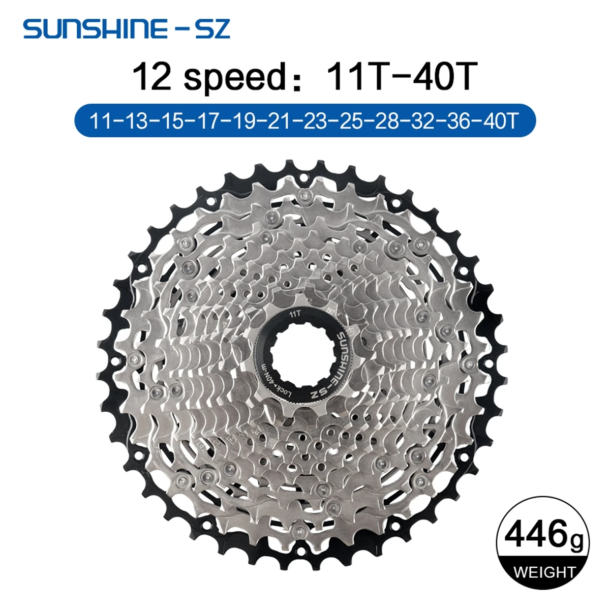 Sunshine Mountainbike 12S Kassette MTB 40T 42T 45T 46T 48T 50T 52T 12V K7 Off Road Fahrrad Kettenrad 12 Geschwindigkeit für Shimano M6100 – Detail 14