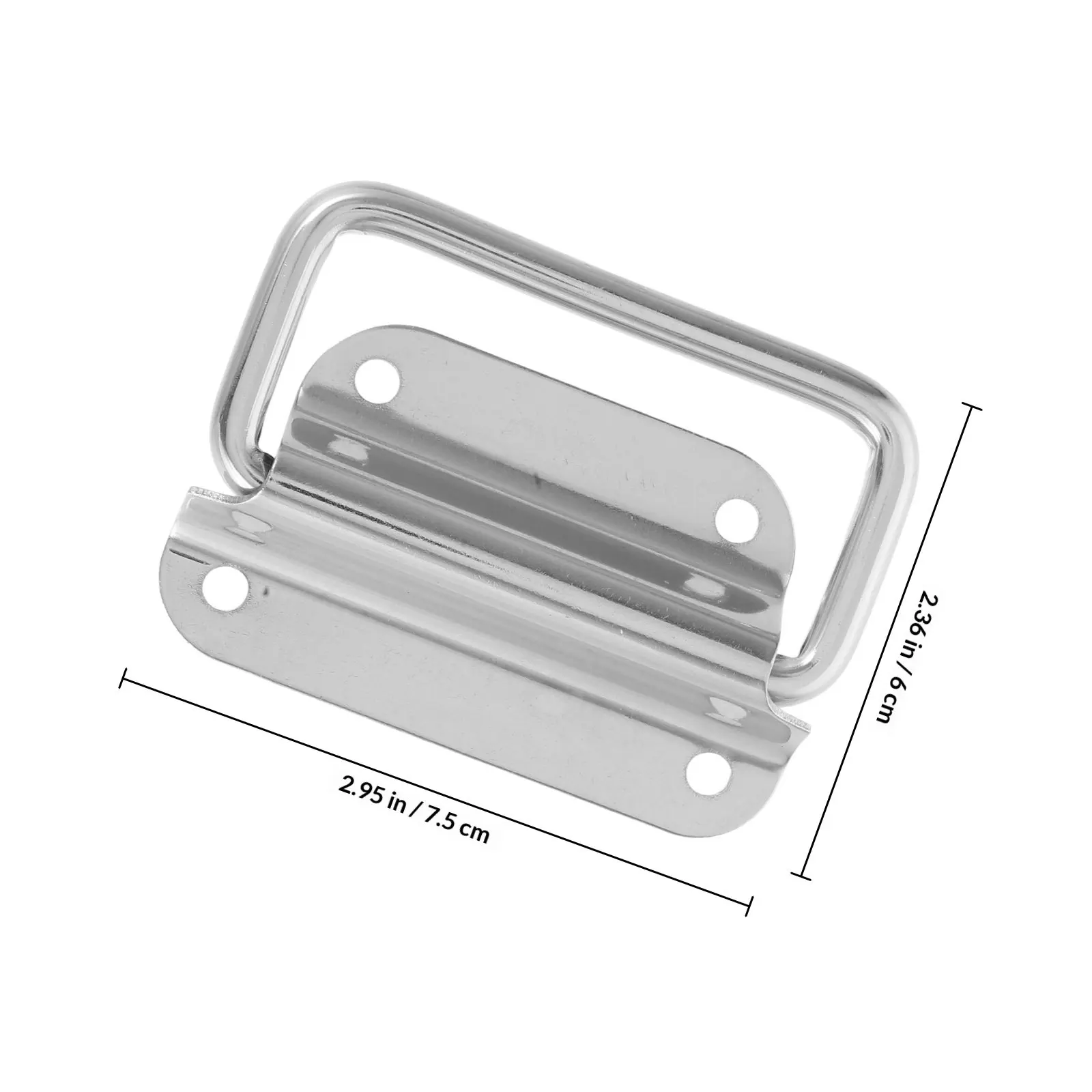 2pcs Stainless Steel Foldable Handle For Industrial Metal Box Cabinet Chest Hardware Storage Tool Case Replacement Pull Handle view 6