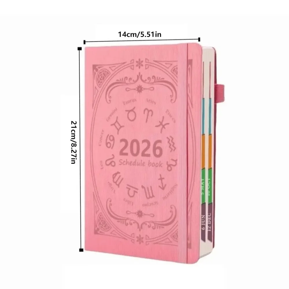 ポータブル A5 2026 スケジュールブック To Do リストテクスチャ PU アジェンダブックプランナーリマインダーカレンダーブック事務用品