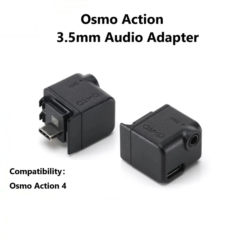 DJI Osmo Action 3.5mm Audio Adapter supports 3.5mm microphone audio input for high-quality and clear vocal recording.