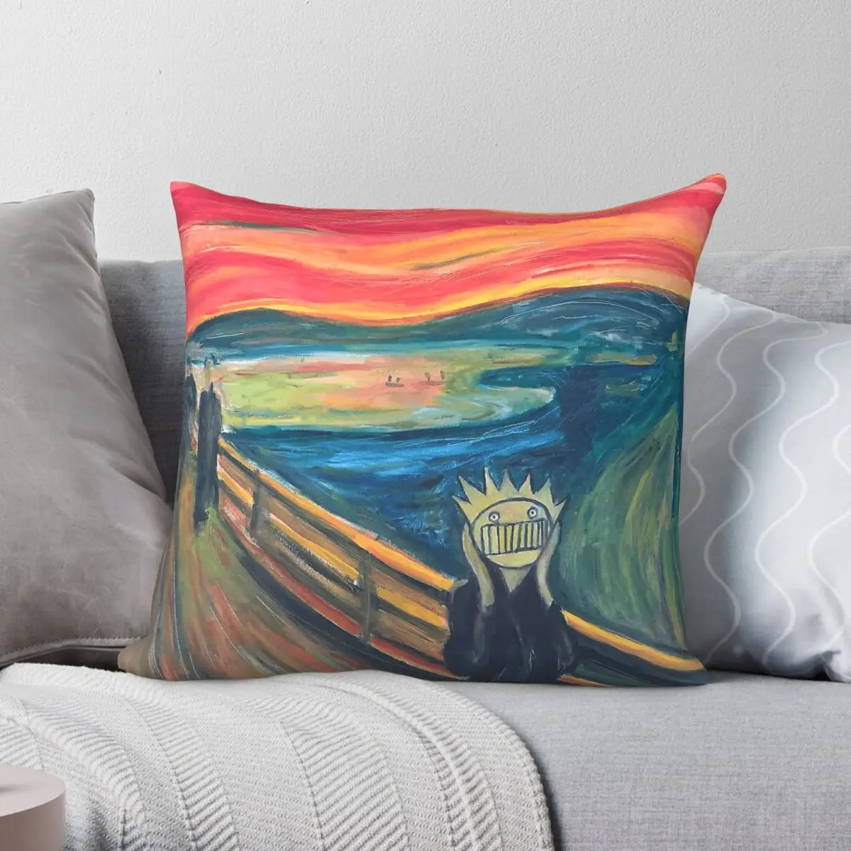 The Scream And Ween Logo Square Pillowcase Polyester Linen Velvet Printed Zip Decor Pillow Case Car Cushion Cover