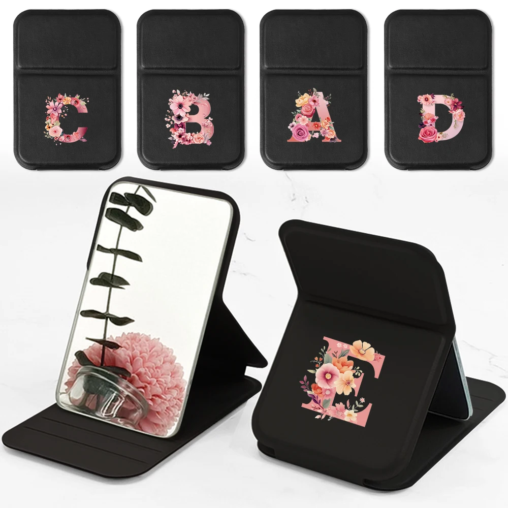 Espelho de mesa portátil dobrável espelho cosmético móvel espelho de maquiagem ferramenta de beleza para casa viagem dormitório rosa padrão