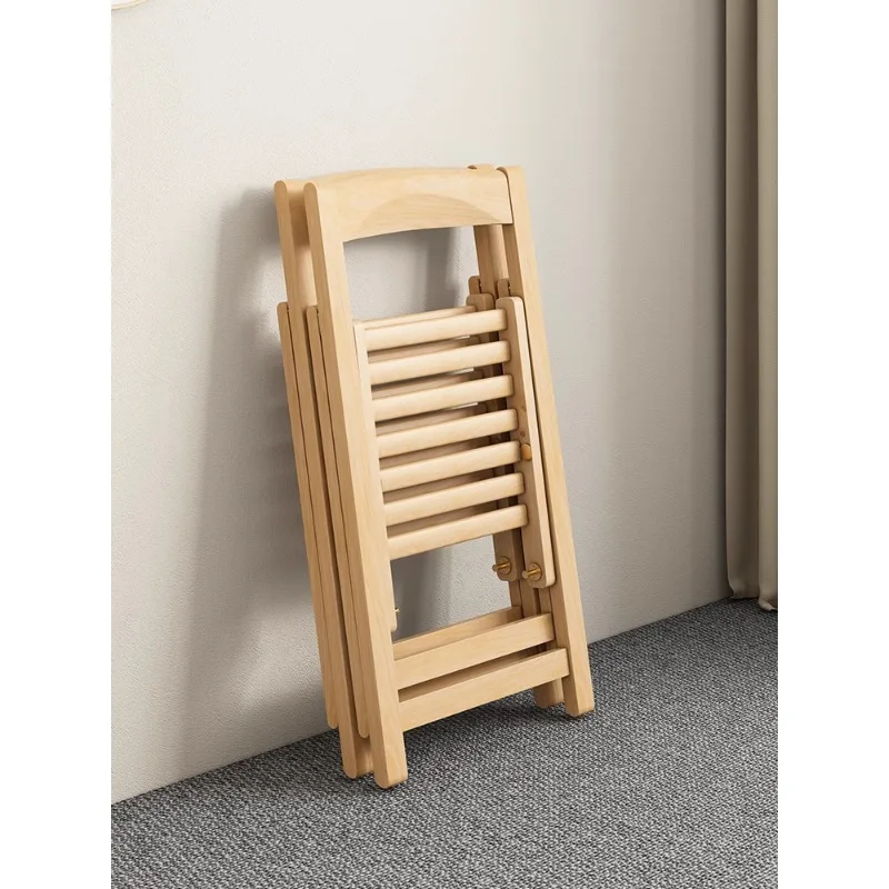 Household folding solid wood dining chair restaurant modern simple portable space saving outdoor backrest stool study chair