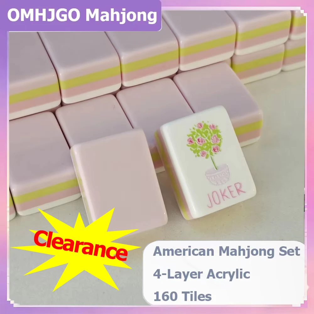 Hot selling four Layer Acrylic American Mahjong Set 160 Tiles Light Purple Portable Mah Jongg Surprise Gifts Indoor Board Games