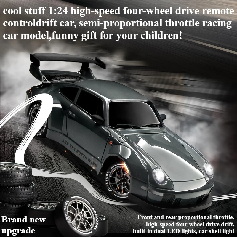 

Игрушечный автомобиль Cool Stuff, забавный подарок-горячий 1:24, высокоскоростной 4WD Rc Drift Car, модель автомобиля с дистанционным управлением, наклейка Kawaii, радиоуправляемые машинки, игрушки для мальчиков