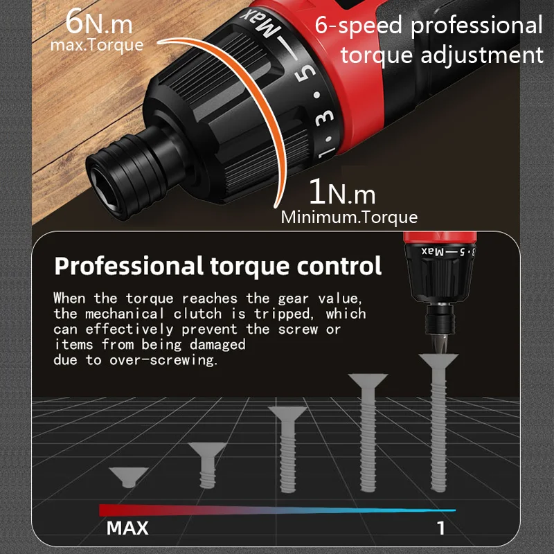 EGOD-Tournevis électrique sans fil, aste, vitesse réglable, outils électriques à interface de type C, bricolage à domicile, 3.6V