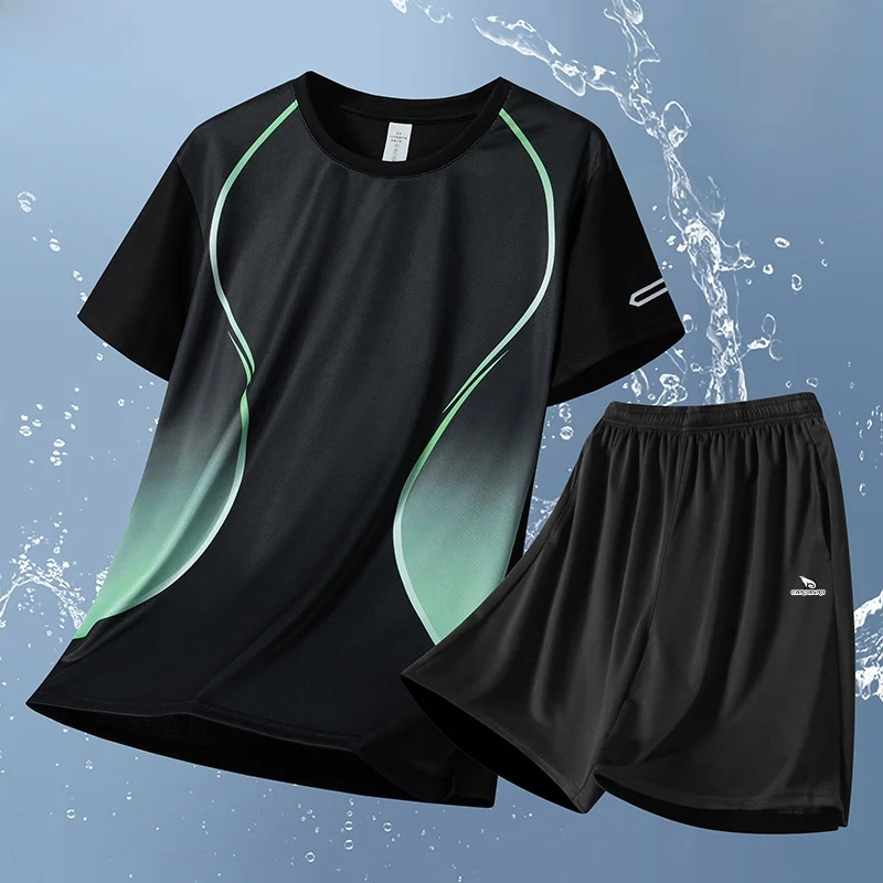 

Cardanro Men's Qui Dry Breathable Fitn Sportswear ort Sve Running Training orts Sweat Absorbent Clothing Set