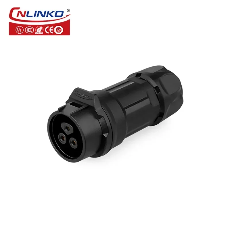 Waterproof aviation socket M16 3-core 10A waterproof connector male and female plug four hole plastic socket