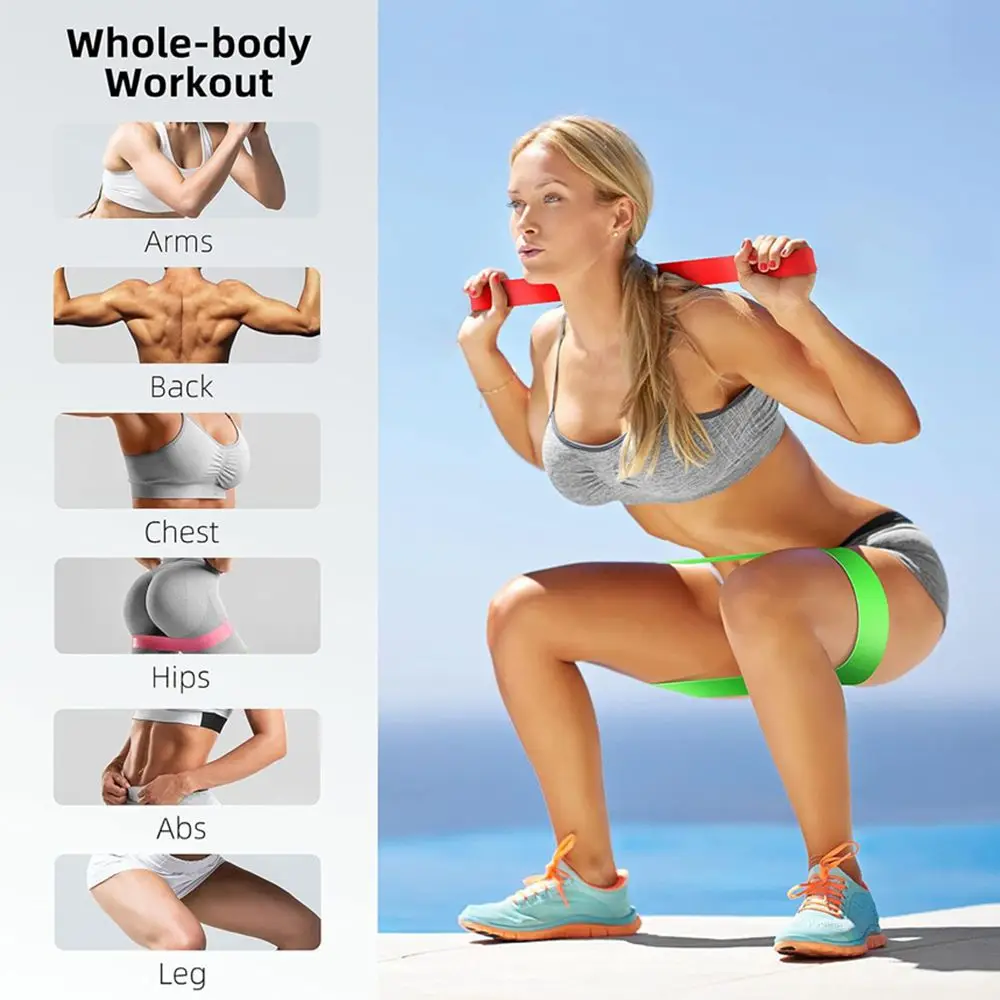 Juego de bandas de resistencia para hombres y mujeres, 5 niveles diferentes, bandas elásticas para el hogar, Fitness, estiramiento, Pilates, bandas
