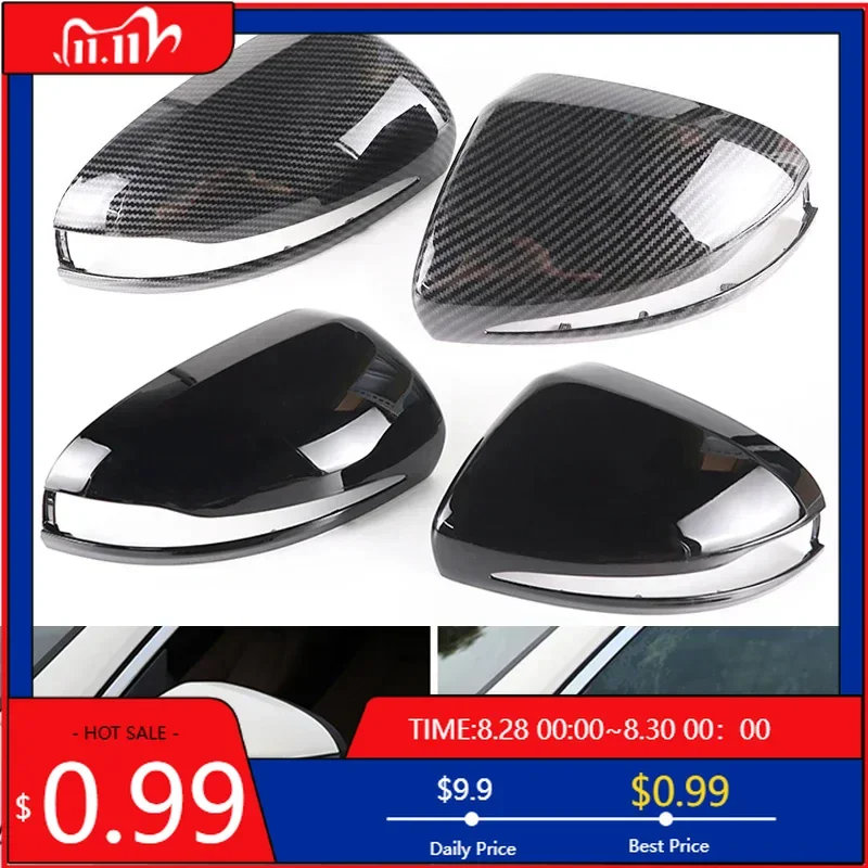 

Interior Stickers For Mercedes Benz C GLC S E Class W205 X253 W222 W213 W238 Replacement carbon Black Side Rearview Mirror Cover