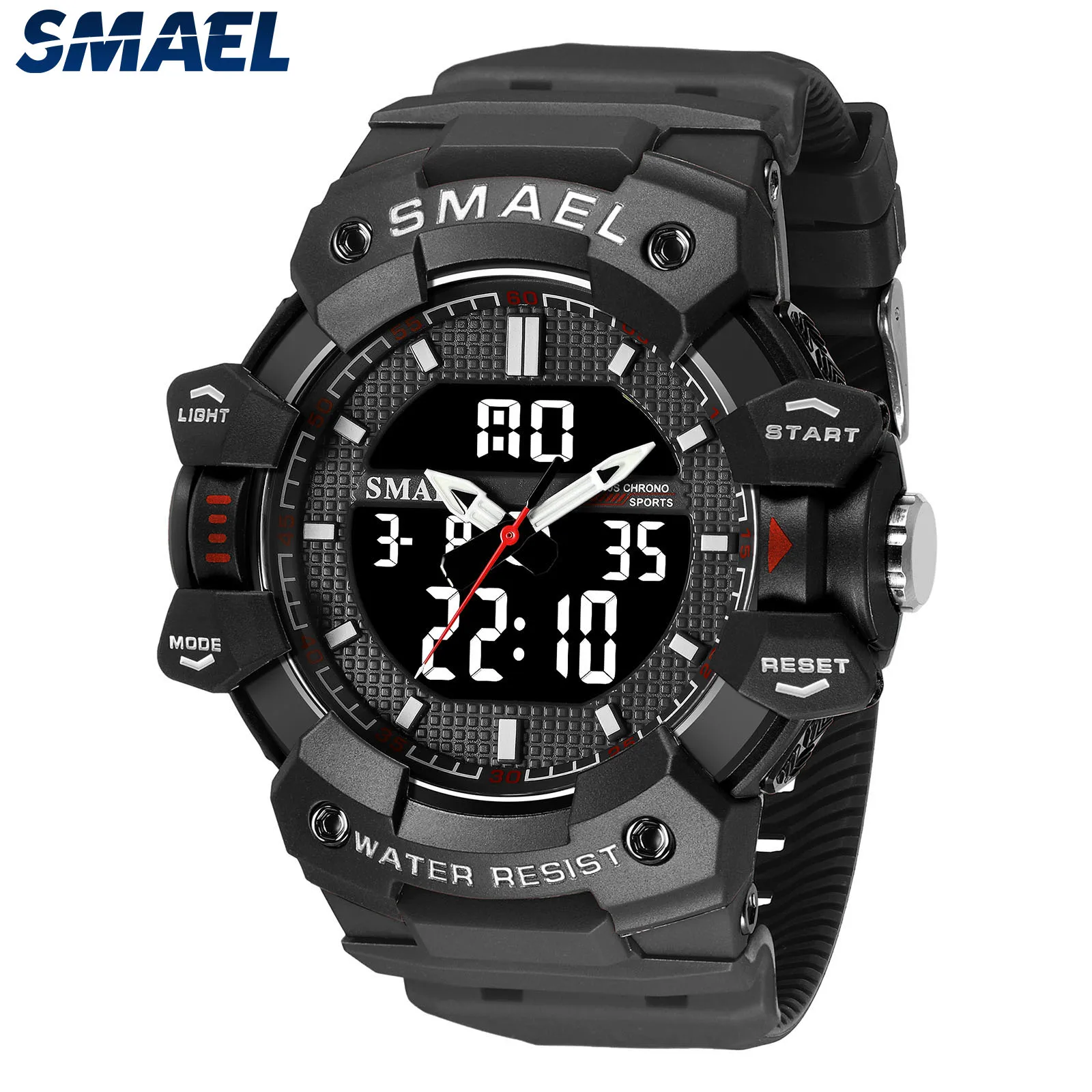 

Watches Male Clock SMAEL Brand Wristwatches 50M Waterproof Stopwatch Week Display Alarm Clocks 8080 Men Watch Sports Time