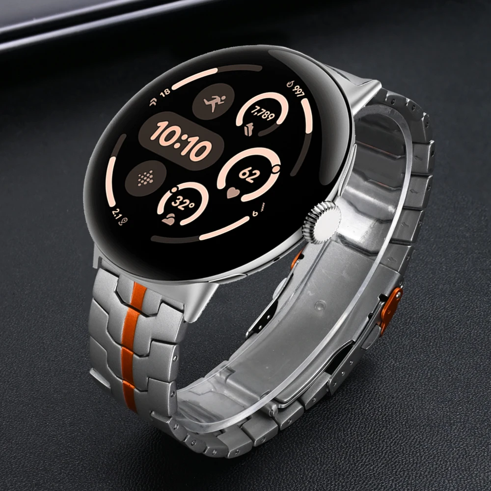Titanium Metal Strap for Google Pixel Watch 3 45mm Luxury Mens Replaced Band for GOOGLE Pixel 3 45MM Bracelet Correa Accessorie