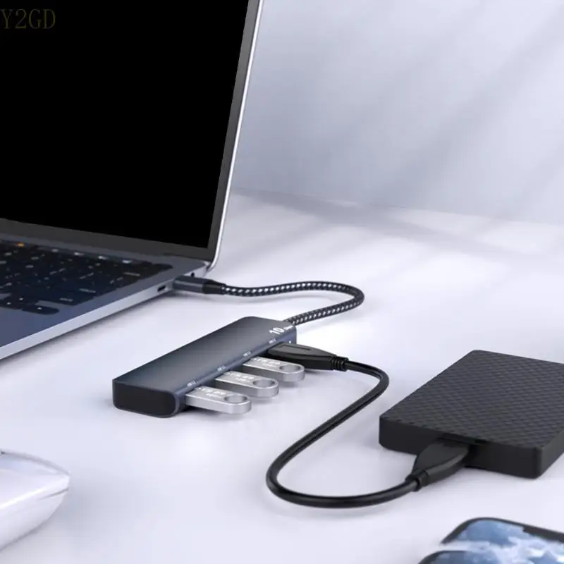 

Y2GD Алюминиевый USB C Hub 10 Гбит / с 4 порт USB 3.2 Адаптер высокая скорость USB C Multiport