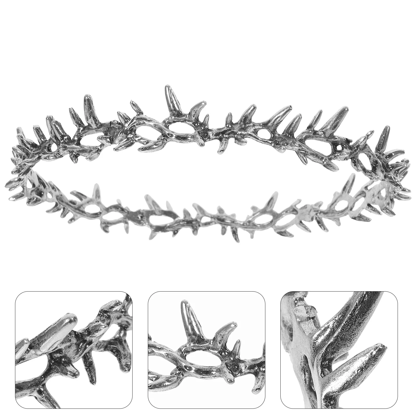 

Crown of Thorns Party Hair Accessories Ancient Silver Bridal Crowns for Wedding Bride Tiaras Festive Metal Headband Miss Girls