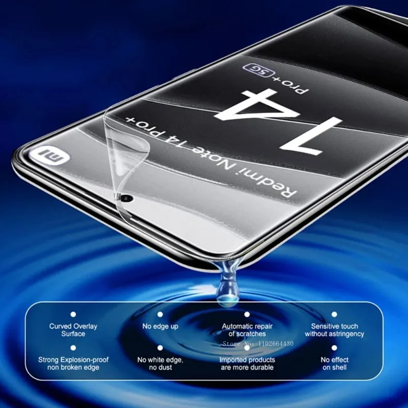 3 PCS Hydrogel Film For Xiaomi Redmi Note 14 Pro Plus 14 5G Redmi 14C Screen Protector For Xiaomi 15 14T Pro Soft Hydrogel Film