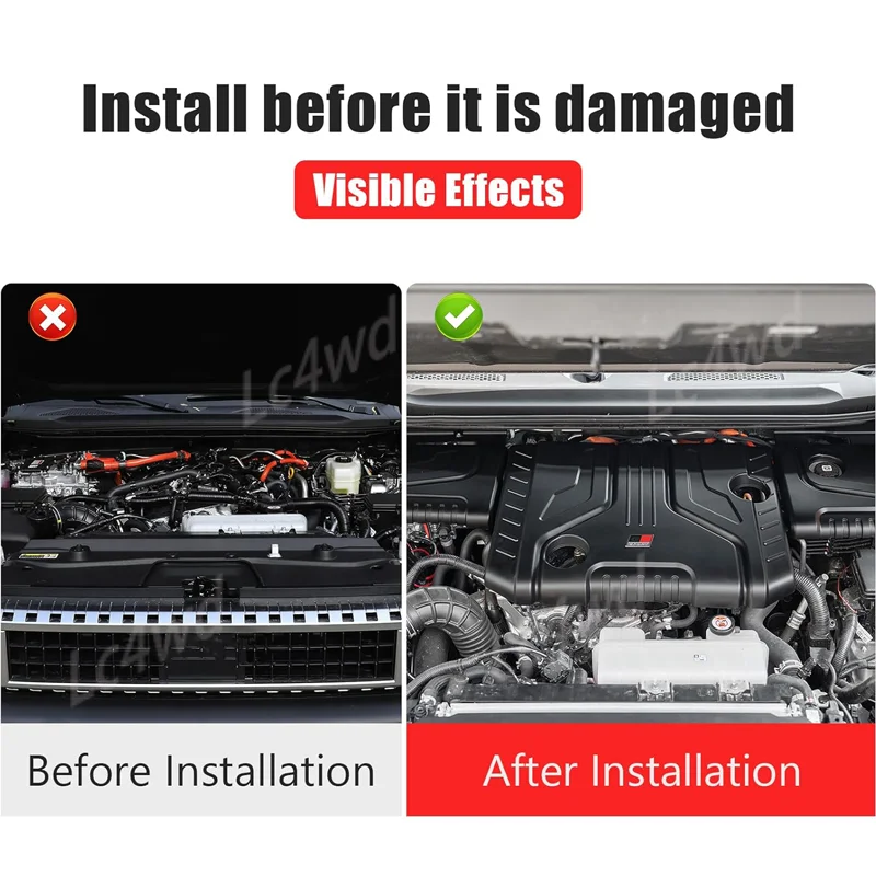 LC4WD 4X4 Exterior Accessories Engine Hood Protective Cover Anti-Scratch Dustproof For Toyota Land Cruiser LC250 Prado J250
