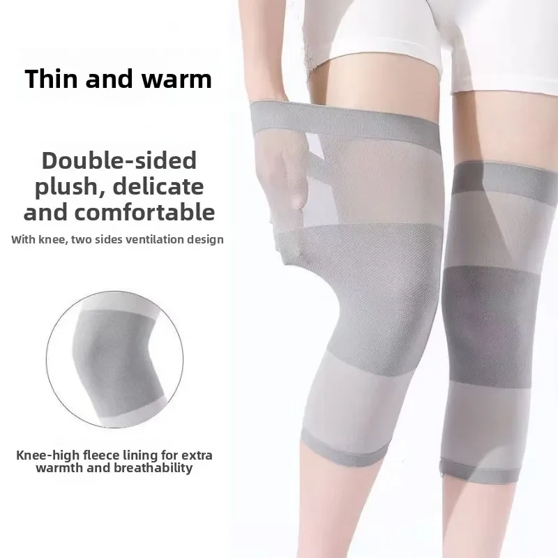 Ultra-Thin Breathable Knee Warmers for Seniors, Anti-Slip Silicone Strips, Extended Unisex Full Leg Coverage Under Clothing
