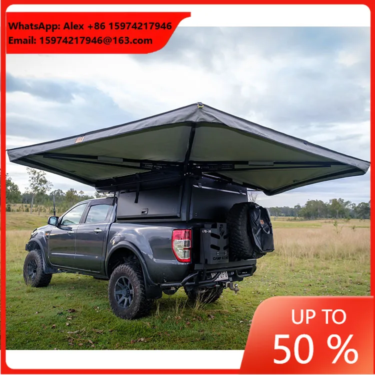 Wholesale 270 Degree Awning Car Rooftop Tent Awning Free Standing With Led 4x4 Outdoor Camping Retractable Vehicle Awning