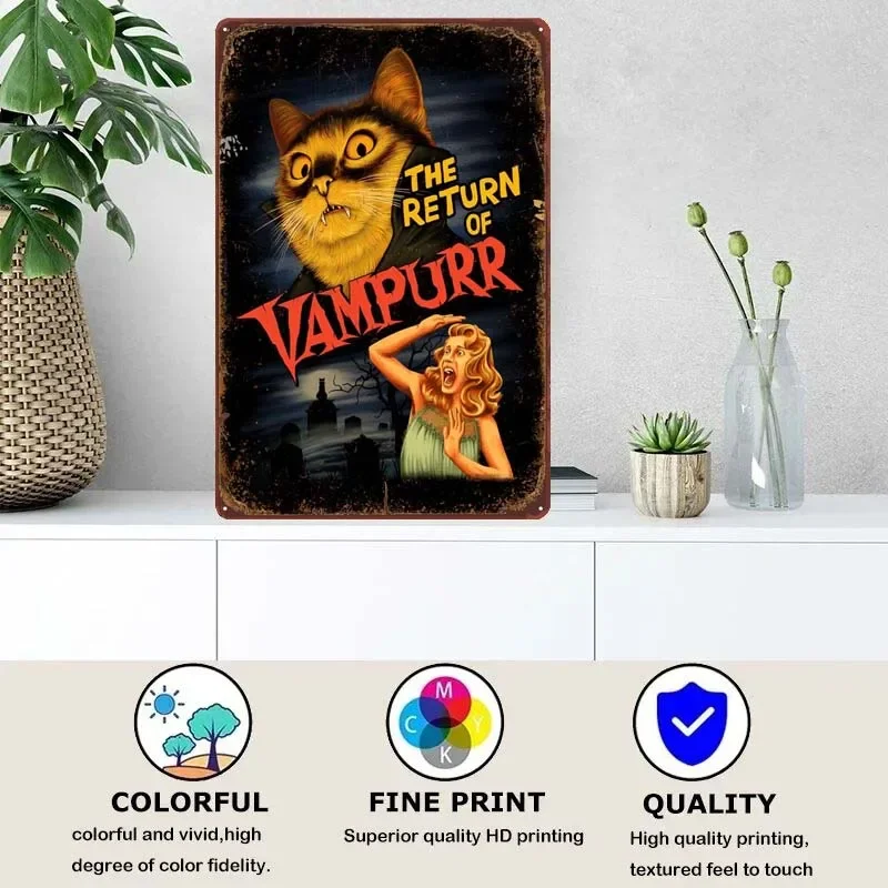 The Return of Vampurr Vintage Home Decor Items Custom Metal Sign Plate for Pub Club Coffee Bar Garage Retro Wall Decoration Room