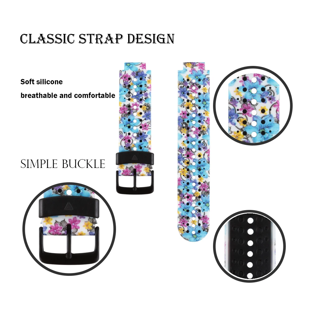 Honecumi-Correa de silicona para reloj inteligente, repuesto para Garmin Forerunner 220, 230, 235, 620, 630, 735XT, 235 Lite, deportivo