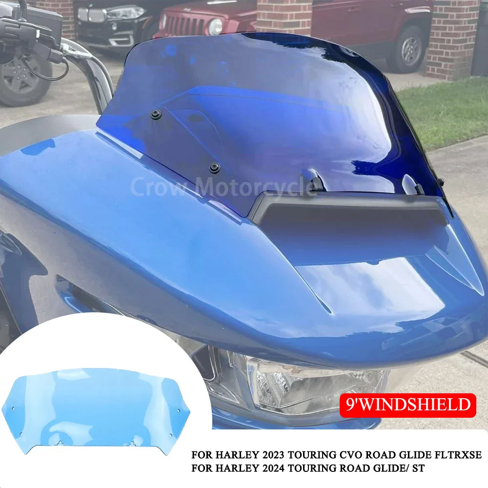 

Fit For Harley 2023 2024 TOURING CVO Road Glide FLTRXSE Motorcycle Front 9" Color WINDSHIELD Wind Deflector Windscreen Fairing