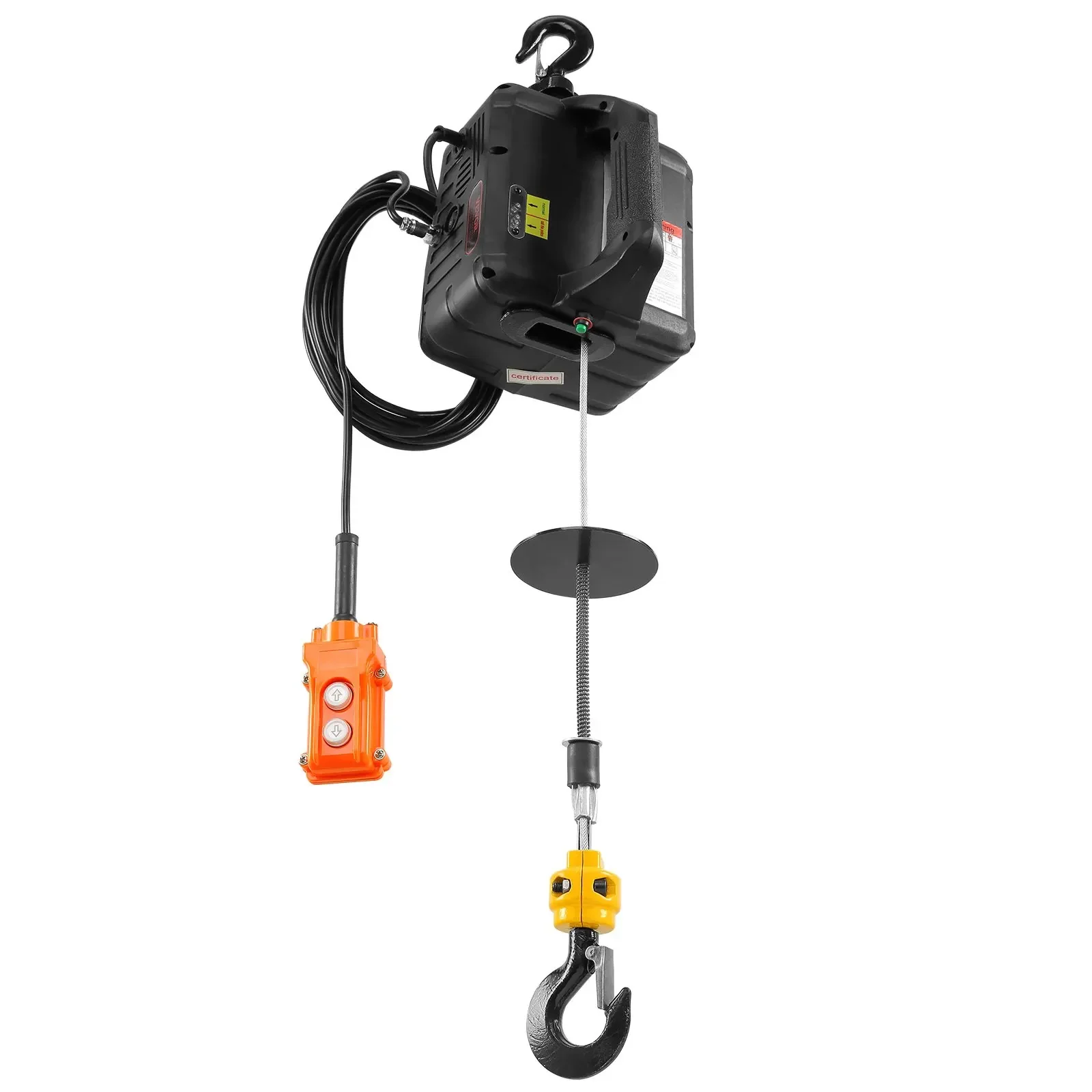 VEVOR Electric Hoist Winch 1100lbs 1500W 3-in-1 Portable Power Winch Crane with Wireless Remote Control for Overload Protection